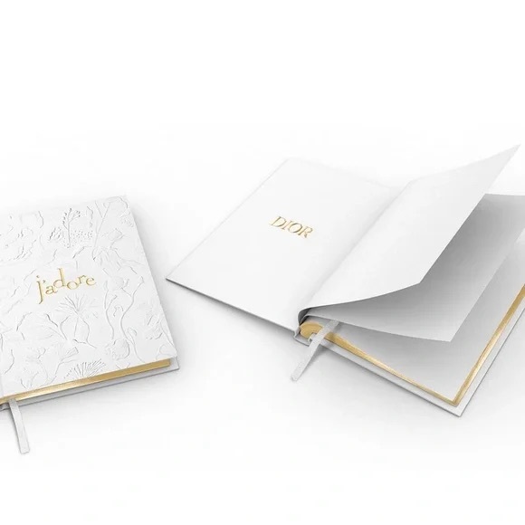 Dior White & Gold Embossed Notebook - Picture 1 of 4